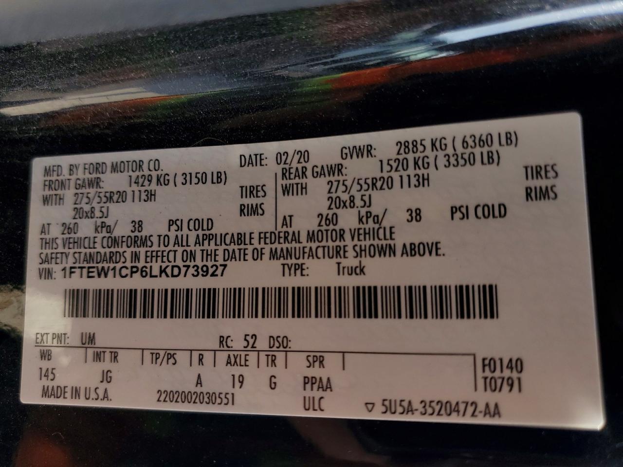 2020 FORD F150 SUPERCREW photo 12