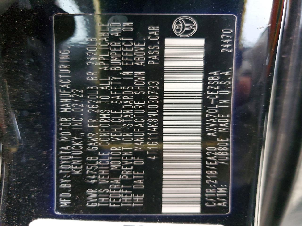 2022 TOYOTA CAMRY SE photo 14