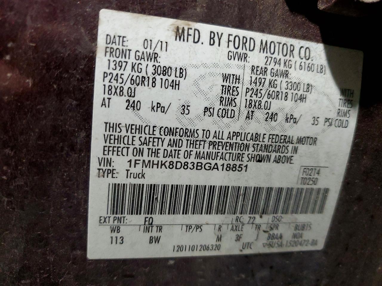 2011 FORD EXPLORER XLT photo 14