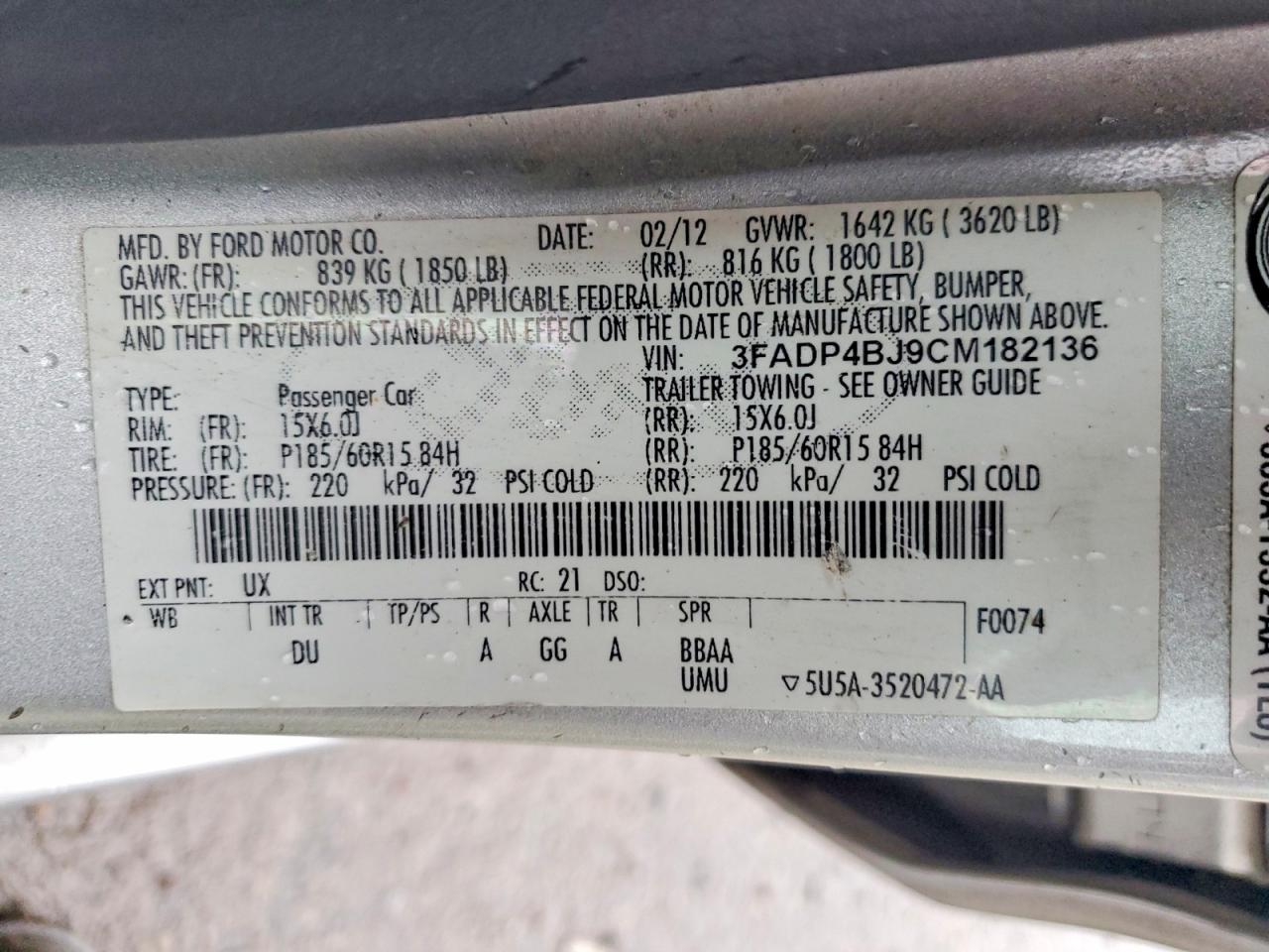 2012 FORD FIESTA SE photo 13