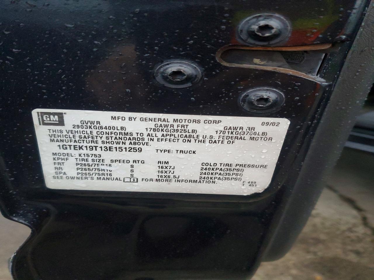 2003 GMC NEW SIERRA K1500 photo 12