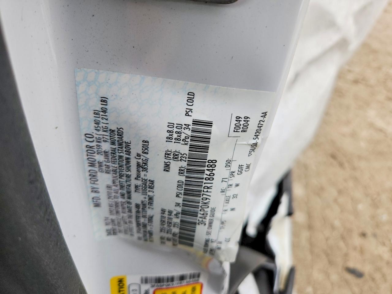2015 FORD FUSION TITANIUM photo 13