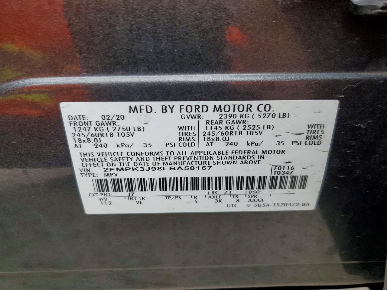2020 FORD EDGE SEL photo 14