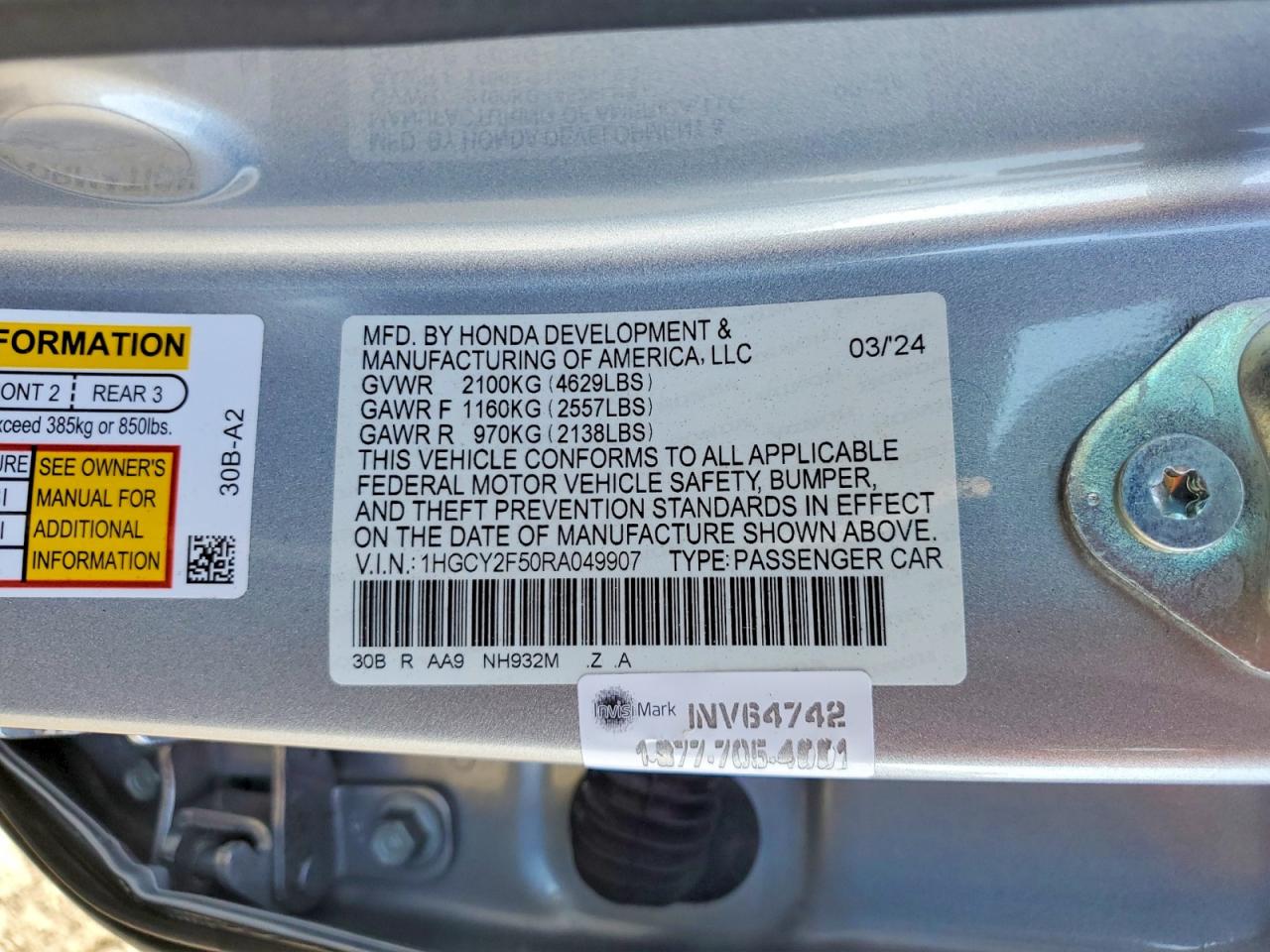2024 HONDA ACCORD HYBRID SPORT photo 12