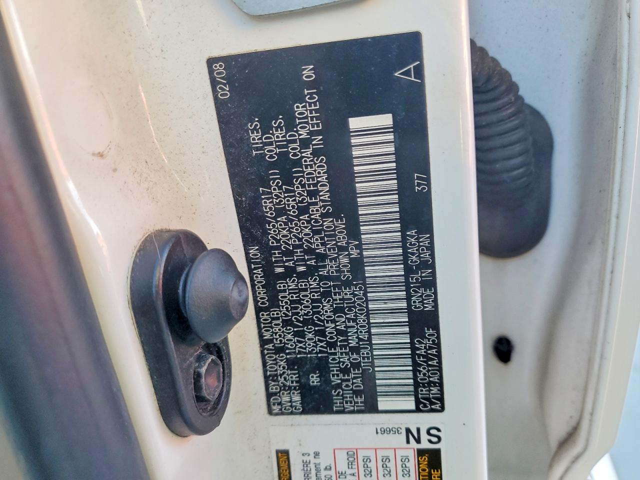 2008 TOYOTA 4RUNNER SR5 photo 12