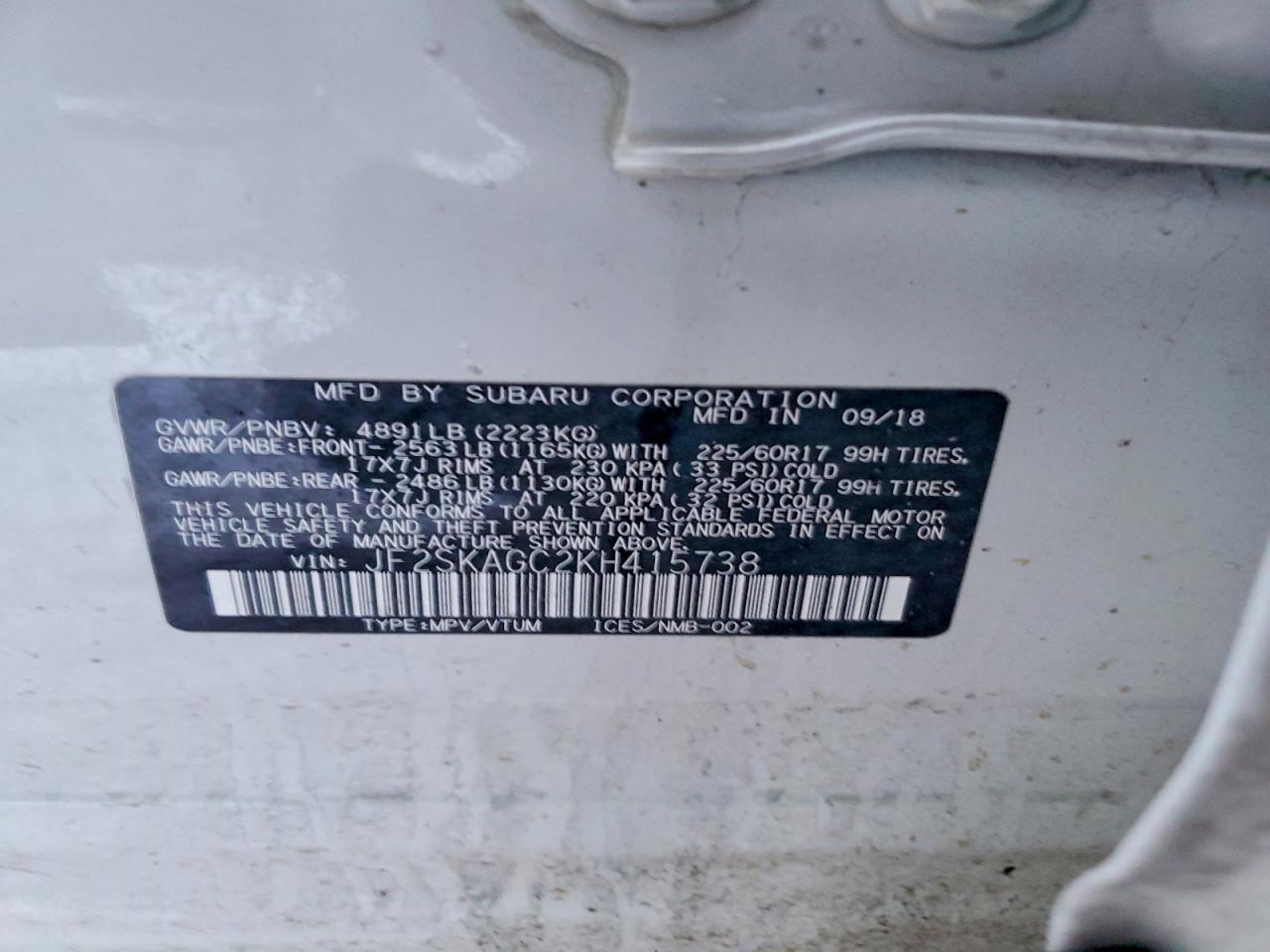 2019 SUBARU FORESTER PREMIUM photo 13