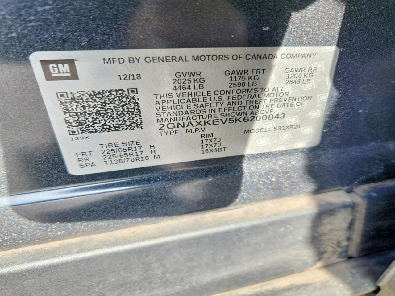 2019 CHEVROLET EQUINOX LT photo 14