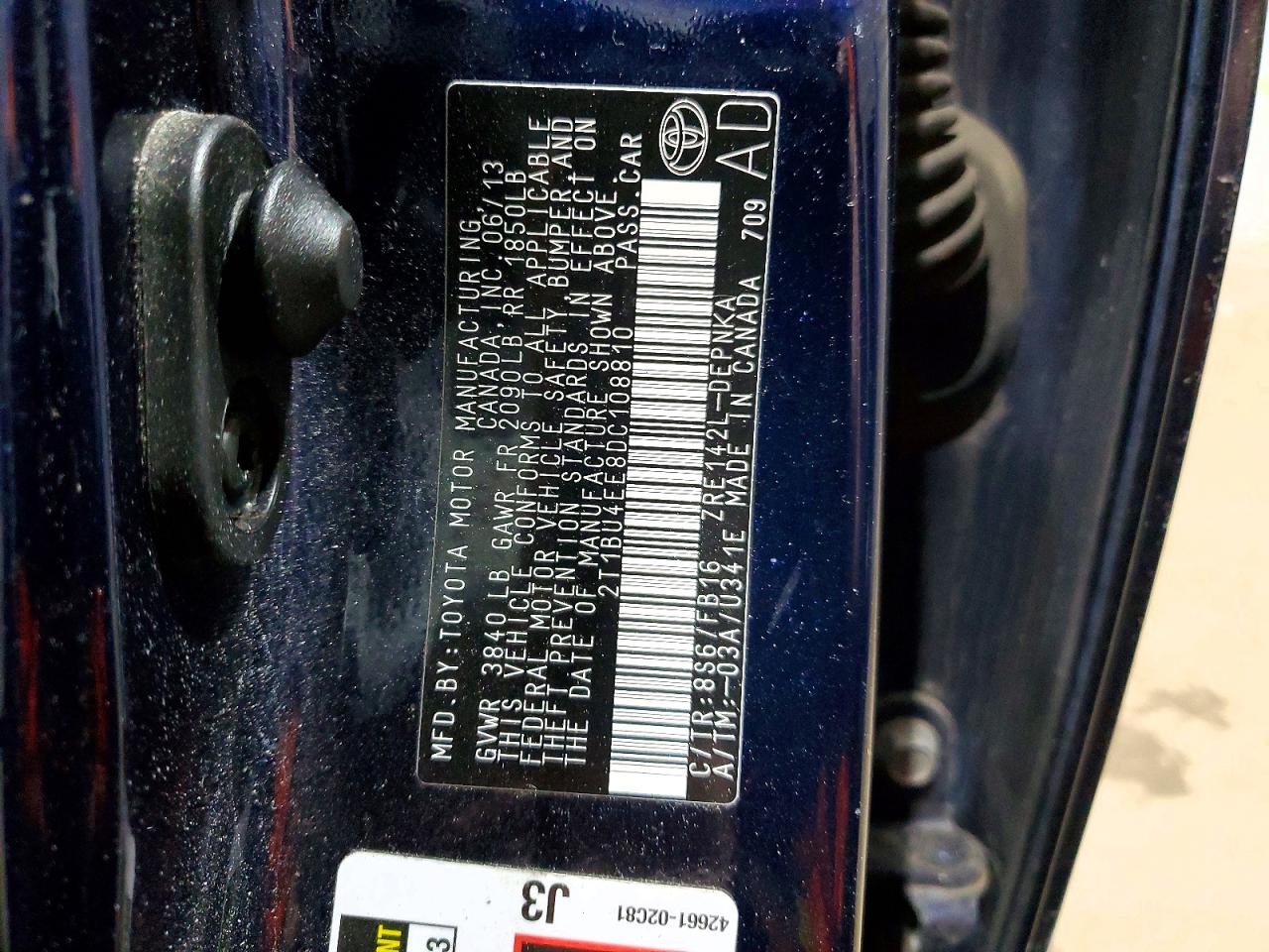 2013 TOYOTA COROLLA BASE photo 13