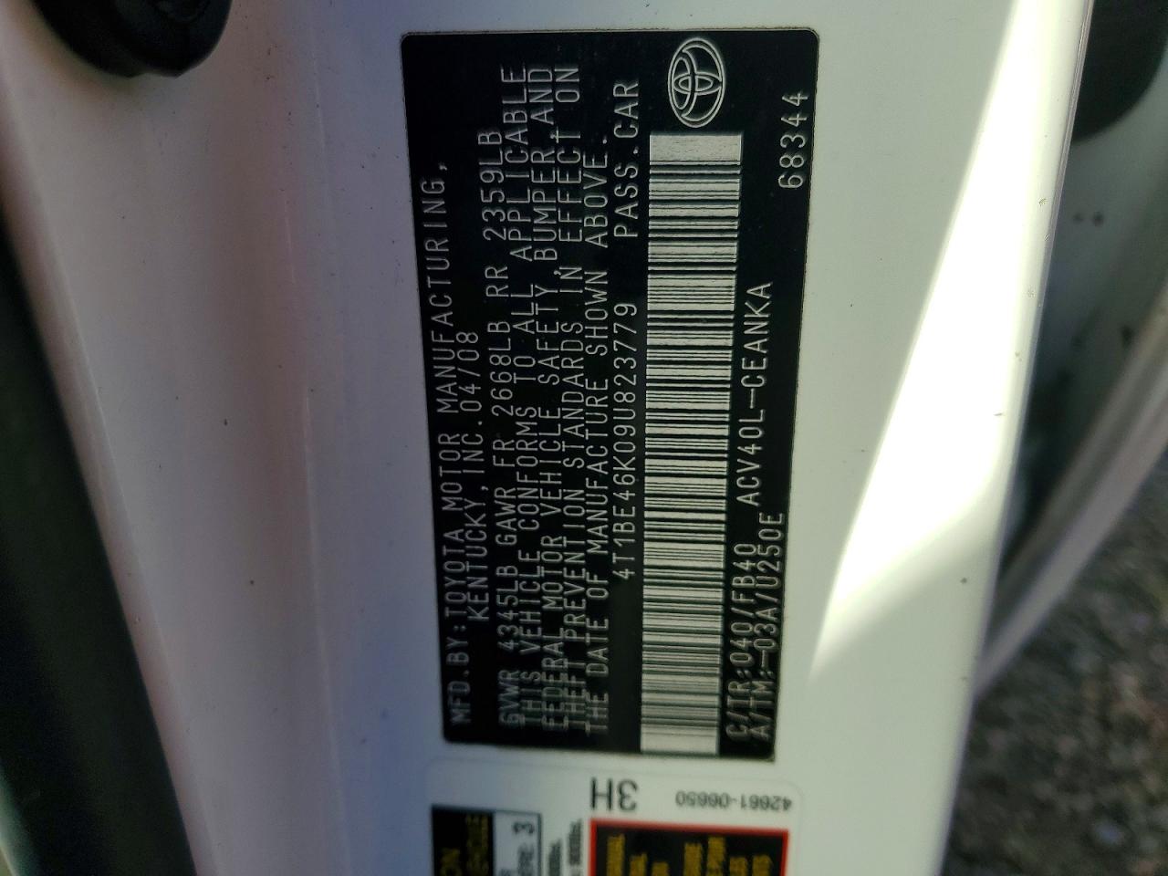 2009 TOYOTA CAMRY BASE photo 23