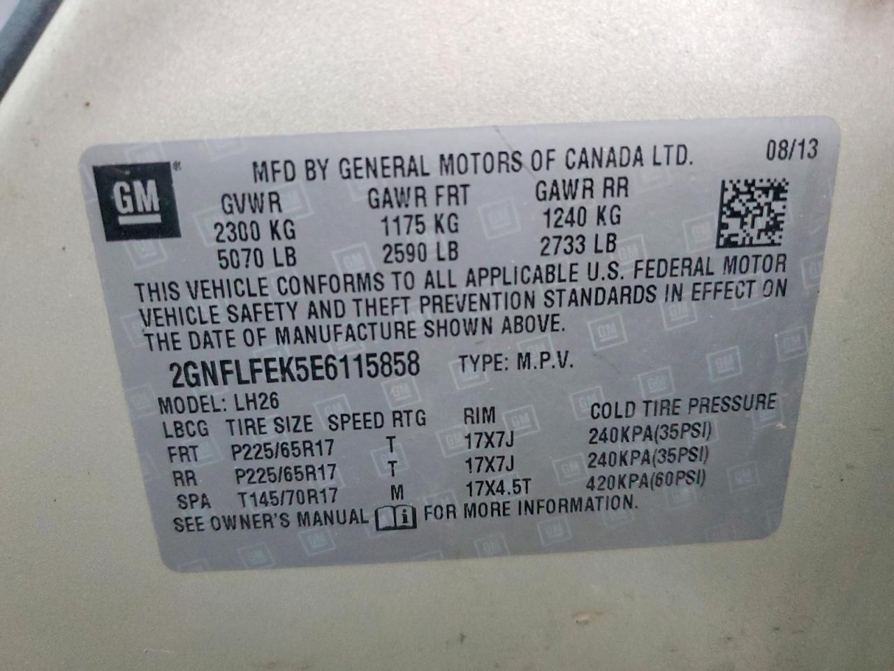 2014 CHEVROLET EQUINOX photo 13