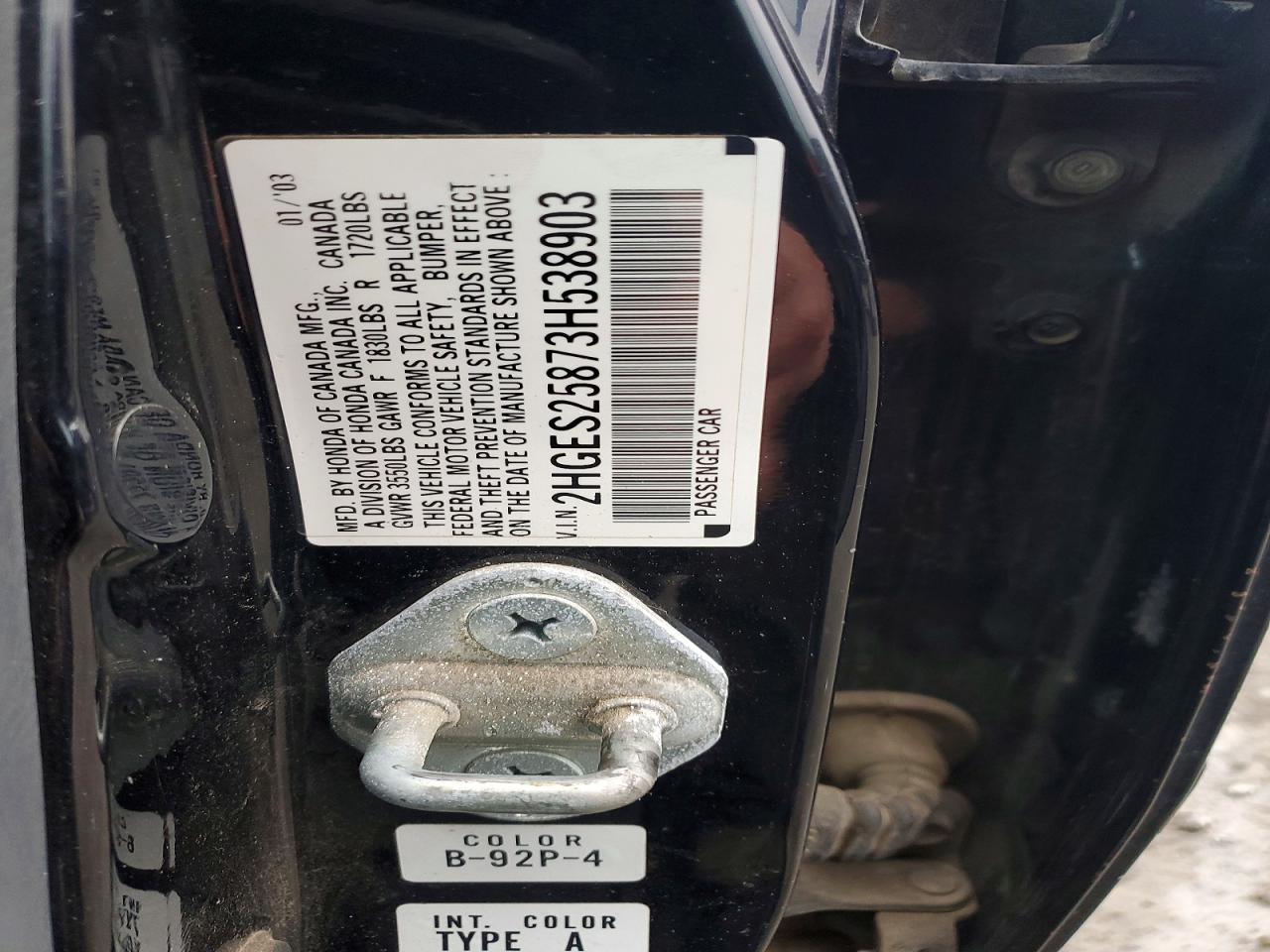 2003 HONDA CIVIC EX photo 12