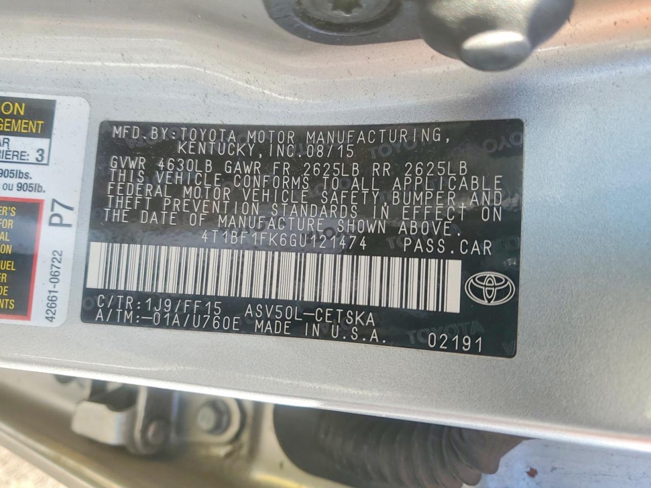 2016 TOYOTA CAMRY LE photo 13