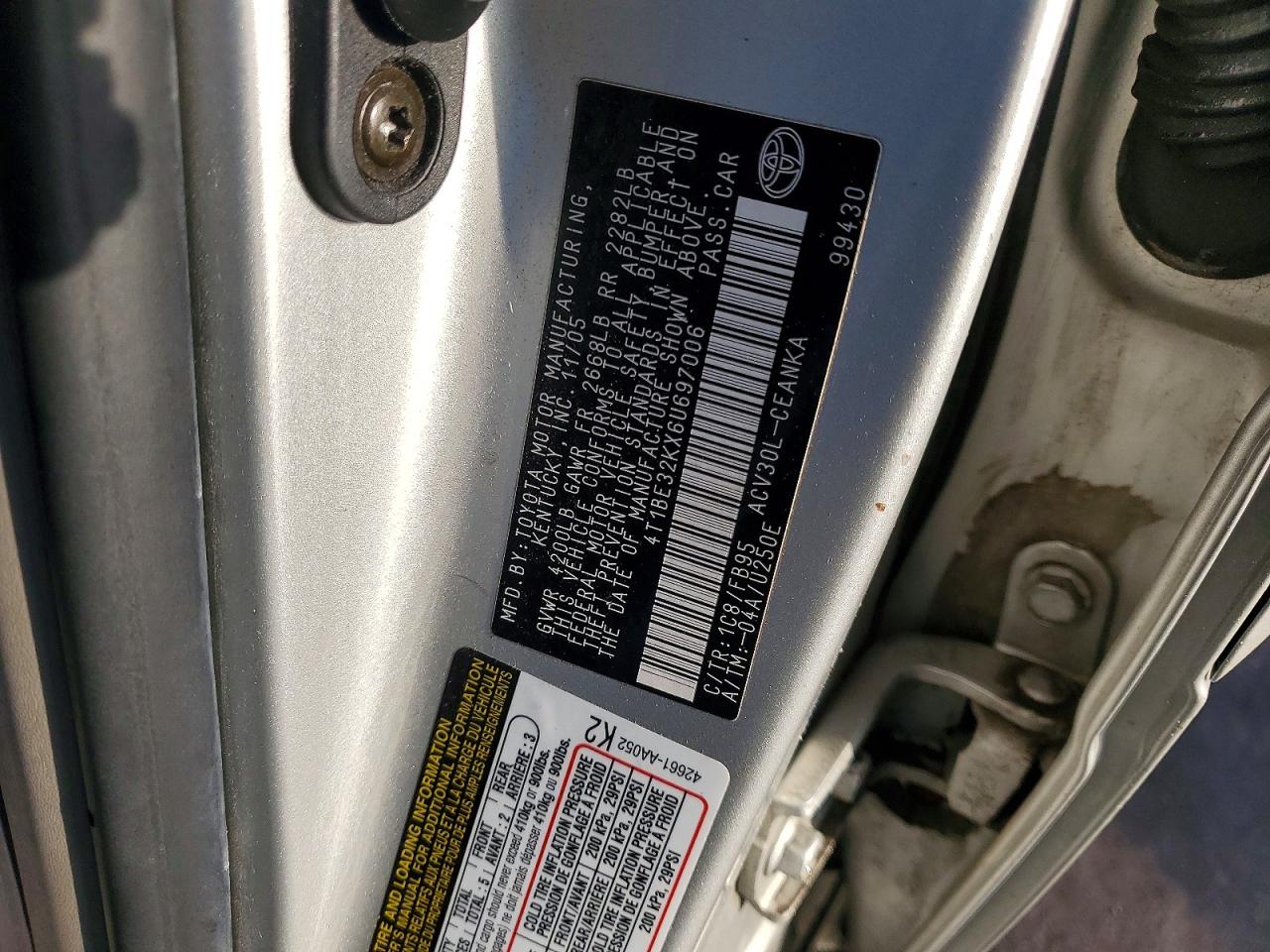 2006 TOYOTA CAMRY LE photo 12