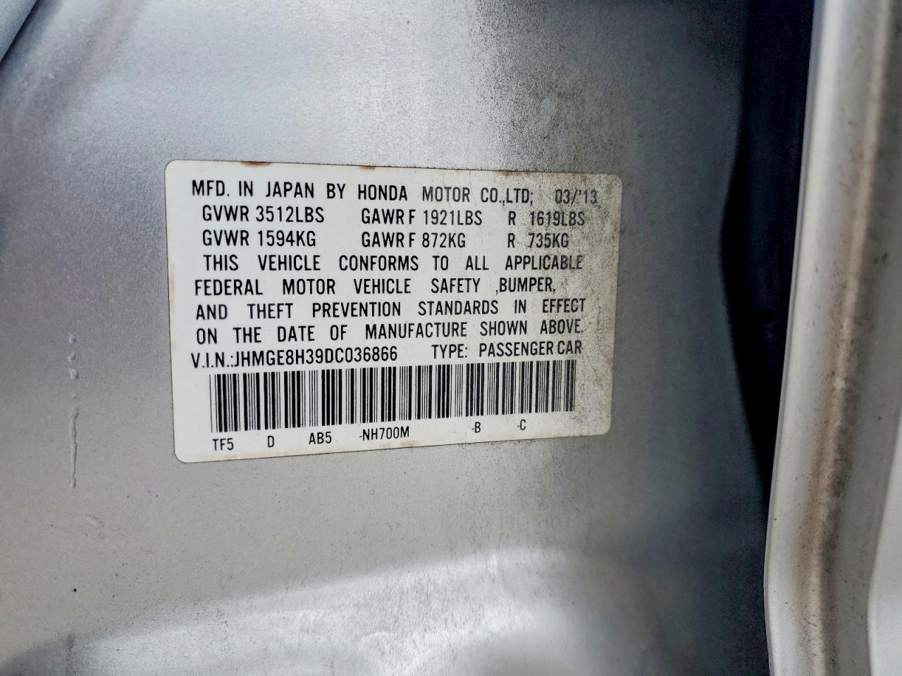 2013 HONDA FIT photo 13