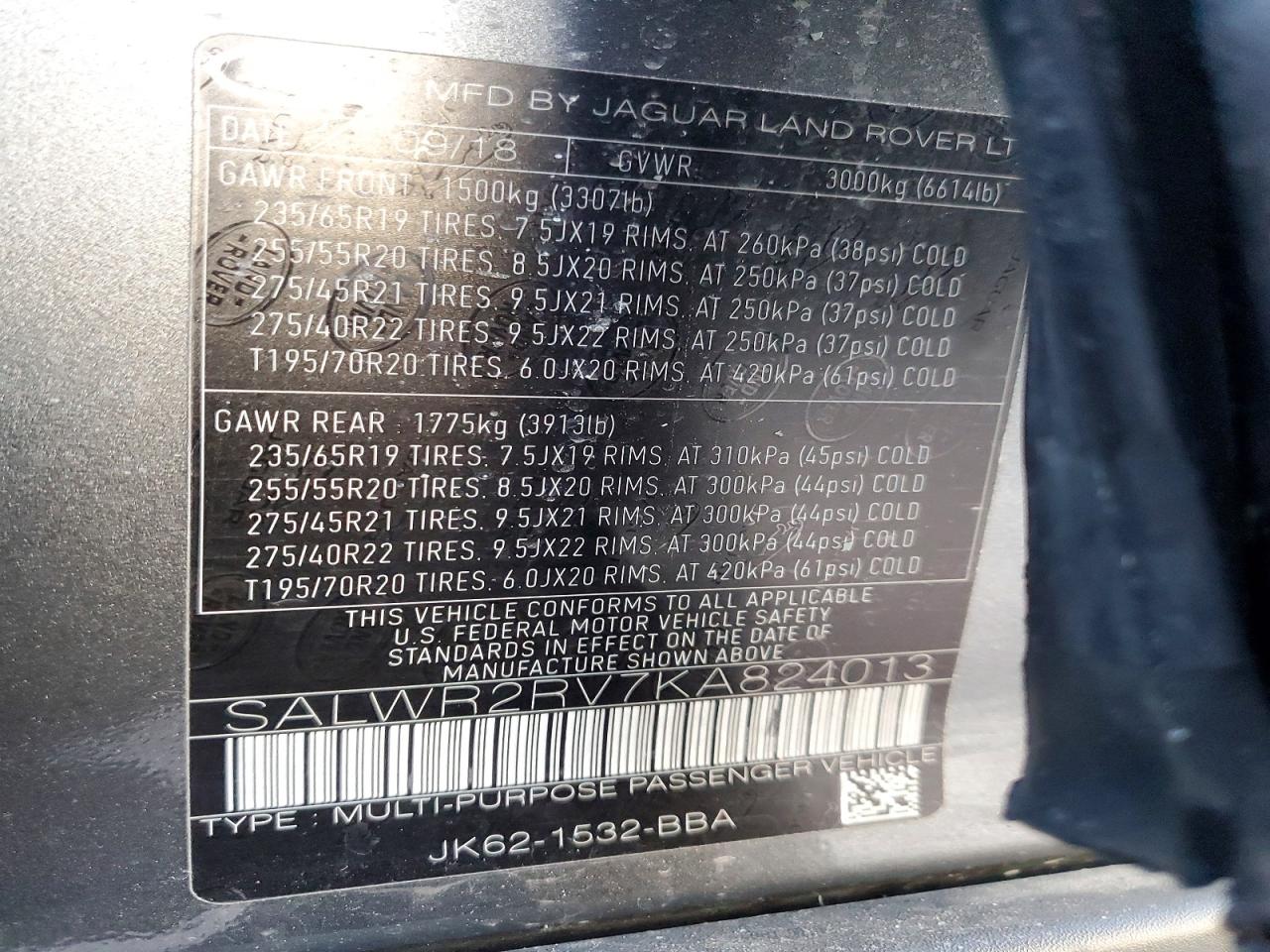 2019 LAND ROVER RANGE ROVER SPORT HSE photo 13