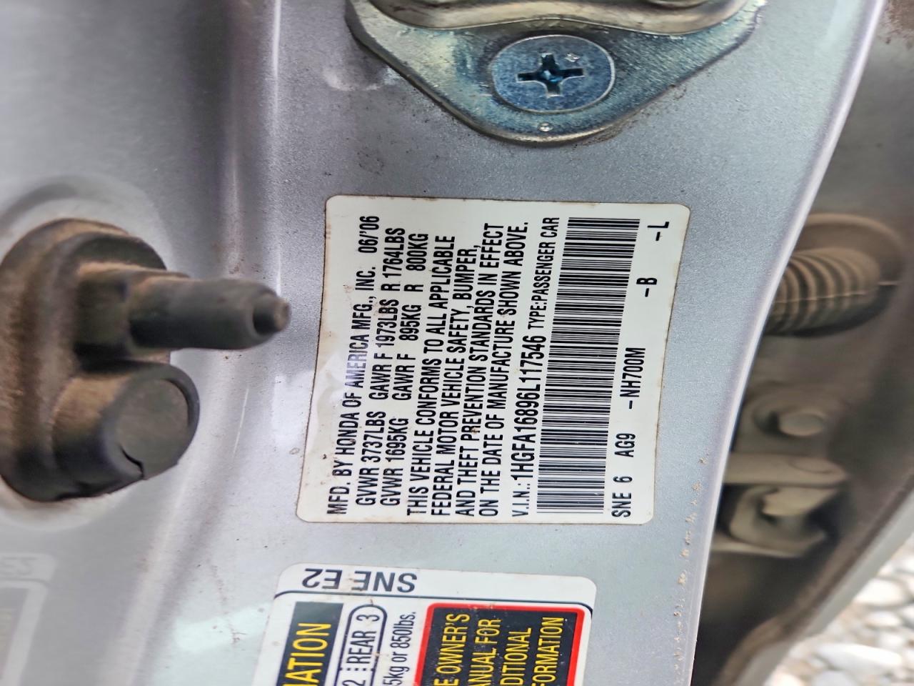 2006 HONDA CIVIC EX photo 13