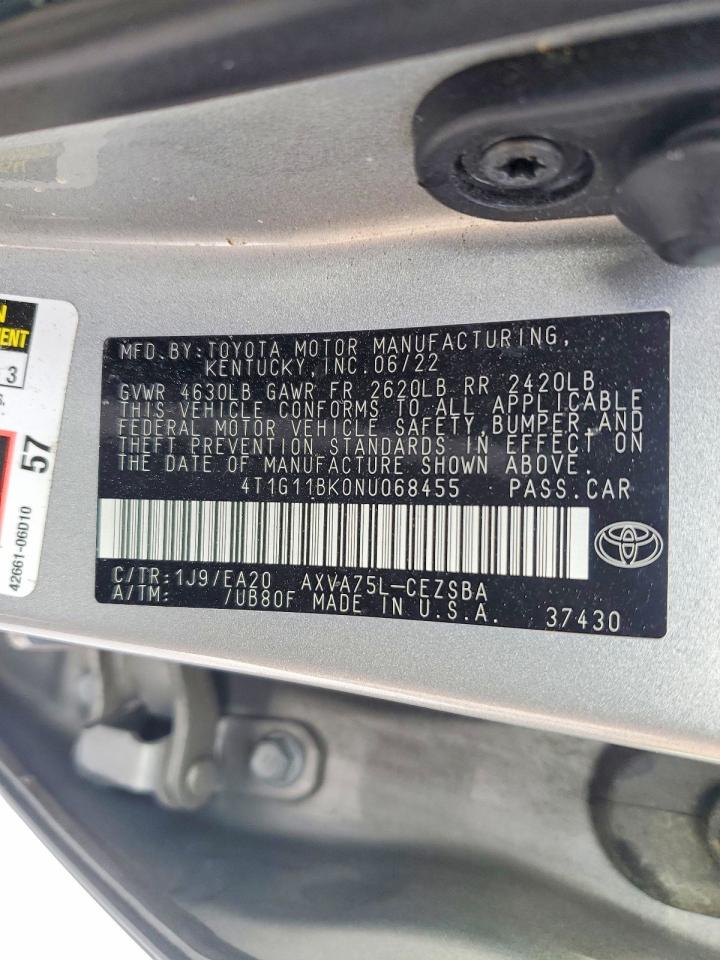2022 TOYOTA CAMRY SE photo 12