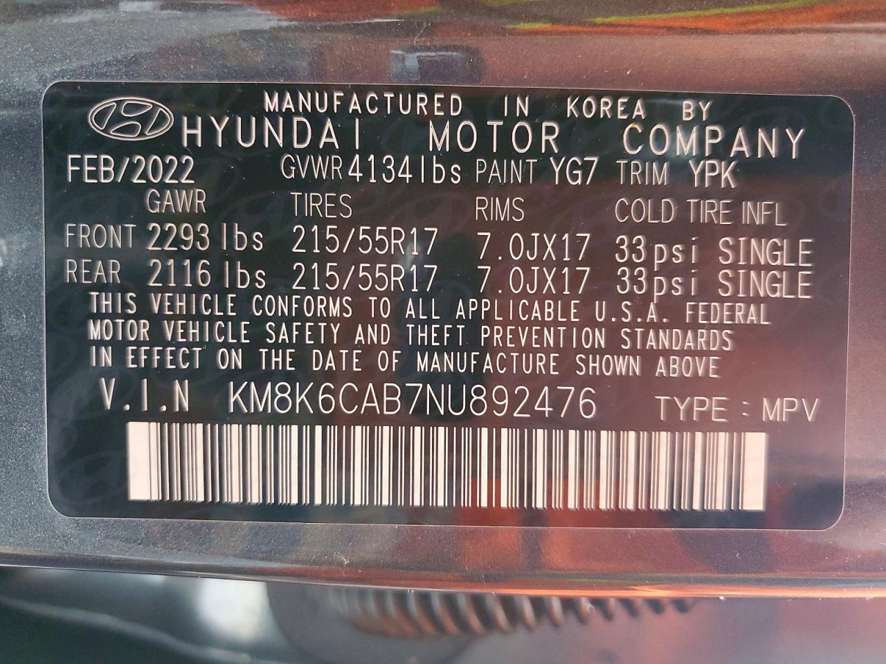 2022 HYUNDAI KONA SEL photo 14