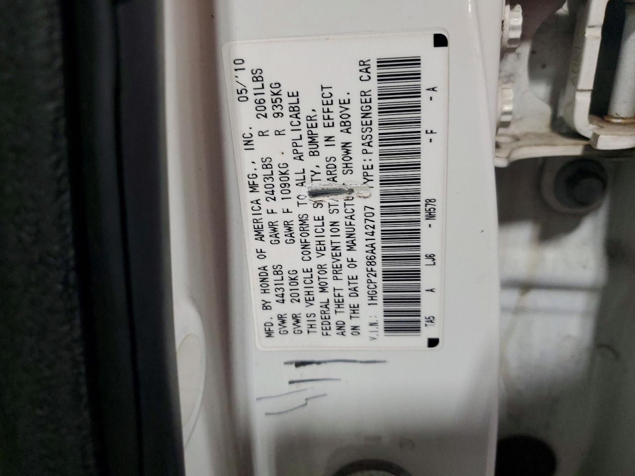 2010 HONDA ACCORD EXL photo 13