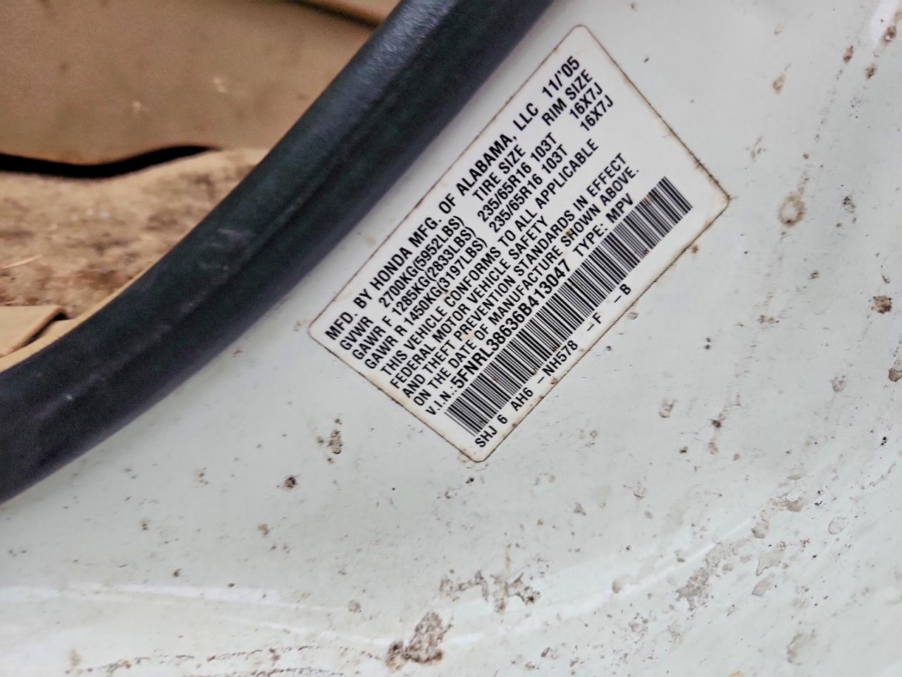 2006 HONDA ODYSSEY EXL photo 12