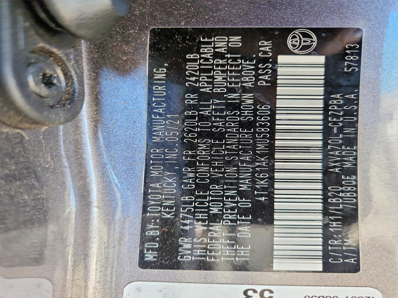2021 TOYOTA CAMRY XSE photo 23
