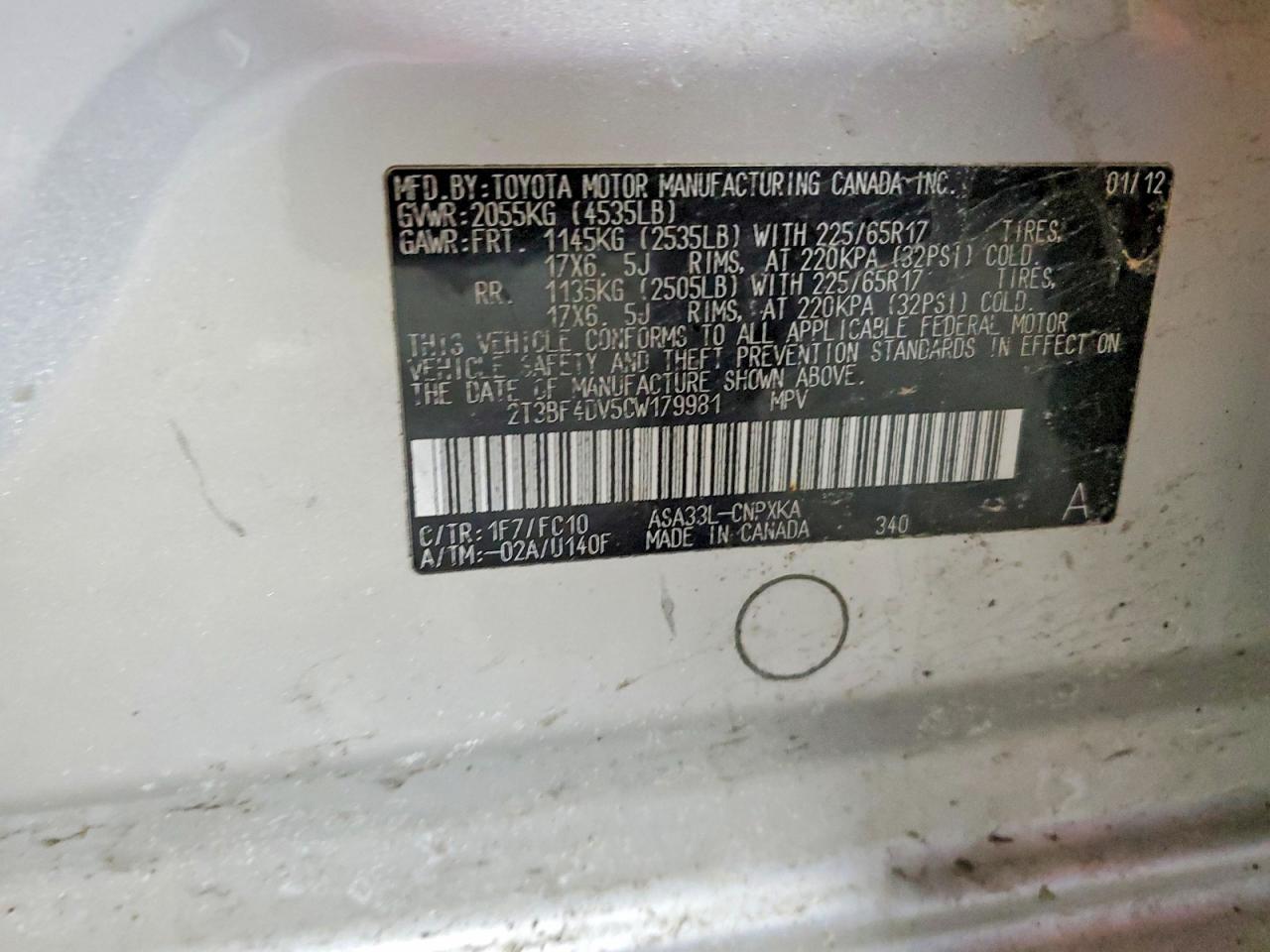 2012 TOYOTA RAV4 BASE photo 13
