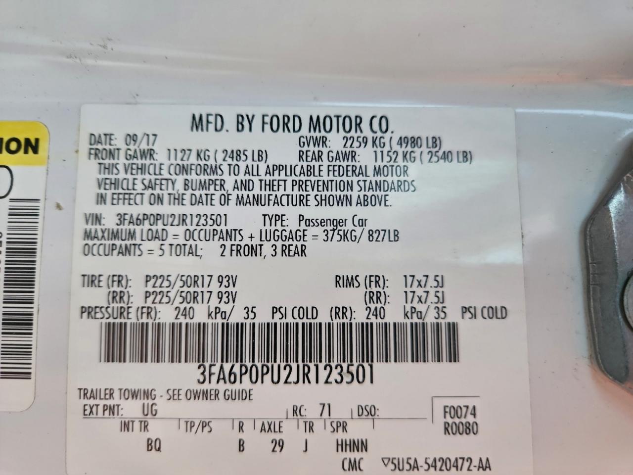 2018 FORD FUSION SE PHEV photo 12