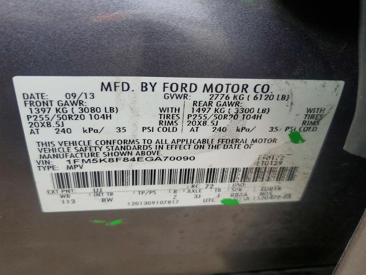 2014 FORD EXPLORER LIMITED photo 13