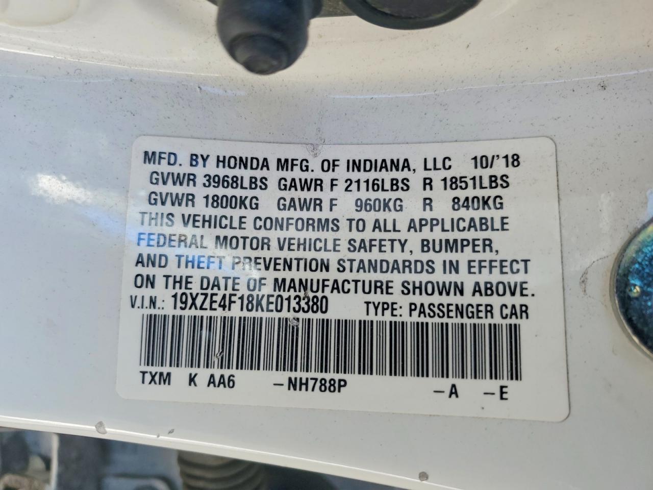 2019 HONDA INSIGHT LX photo 13