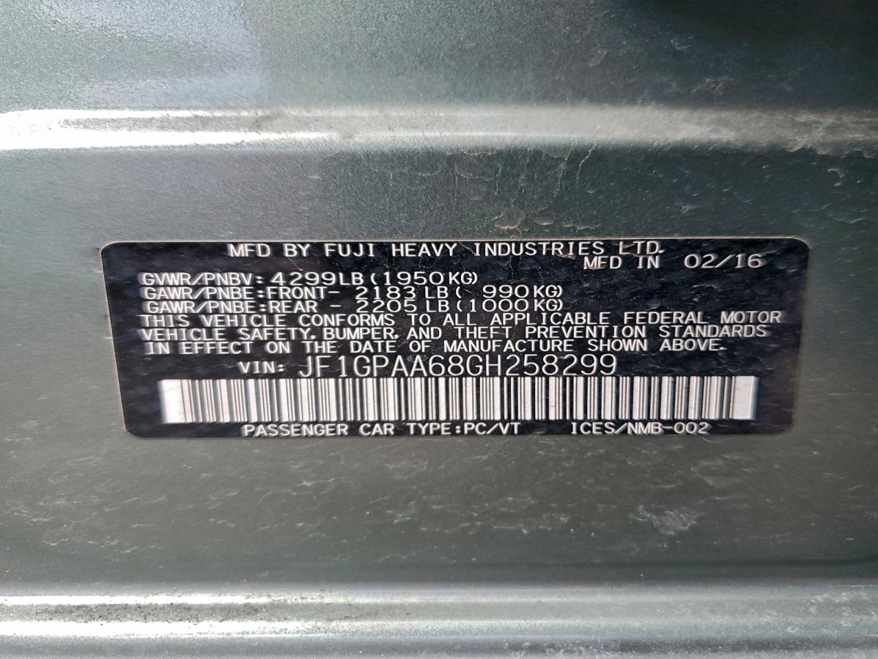 2016 SUBARU IMPREZA photo 12