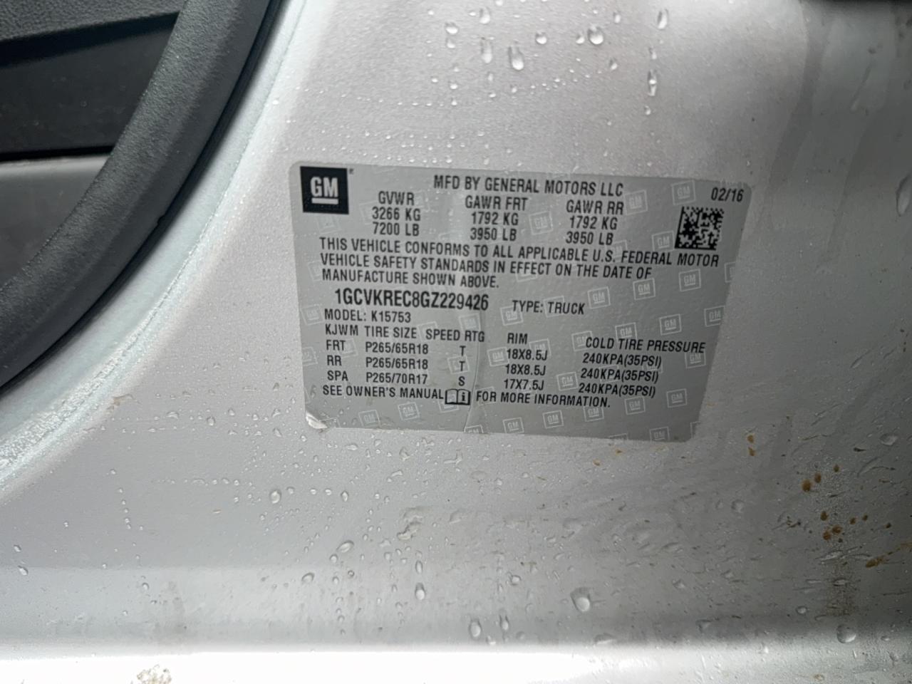 2016 CHEVROLET SILVERADO K1500 LT photo 10