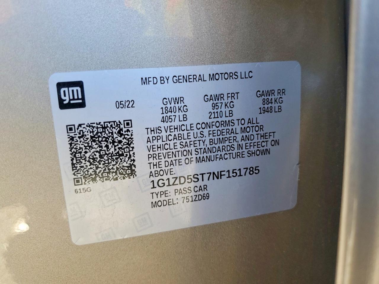 2022 CHEVROLET MALIBU LT photo 12