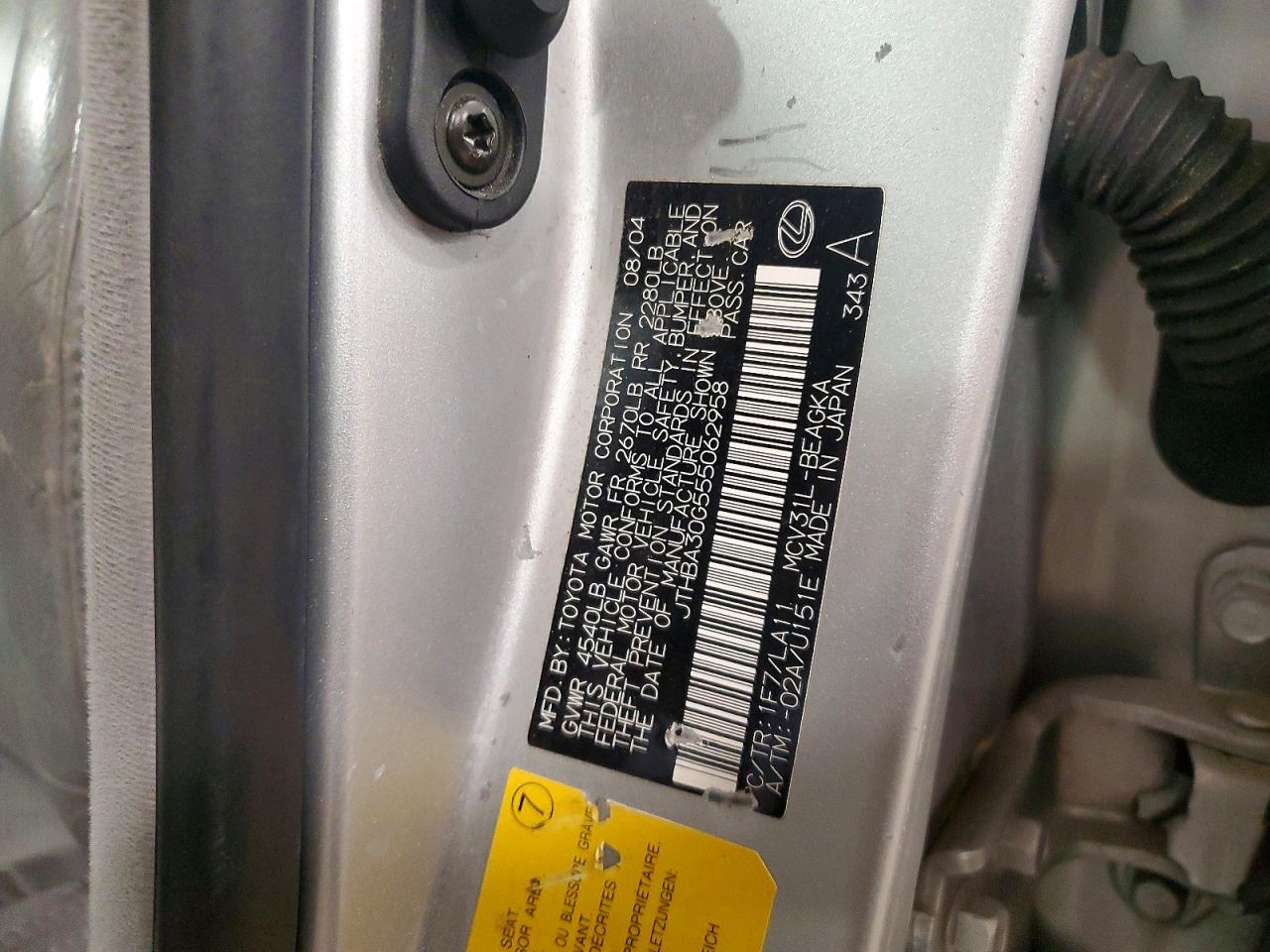 2005 LEXUS ES 330 photo 12