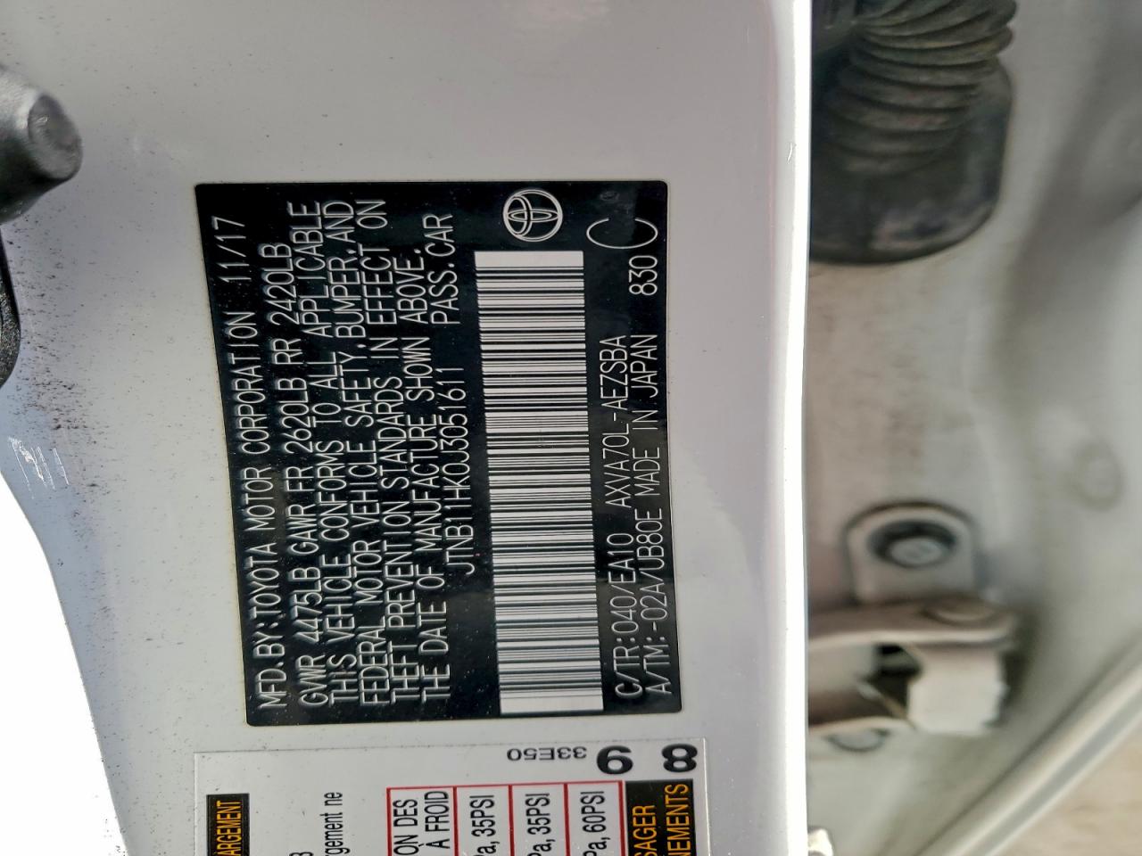 2018 TOYOTA CAMRY L photo 13