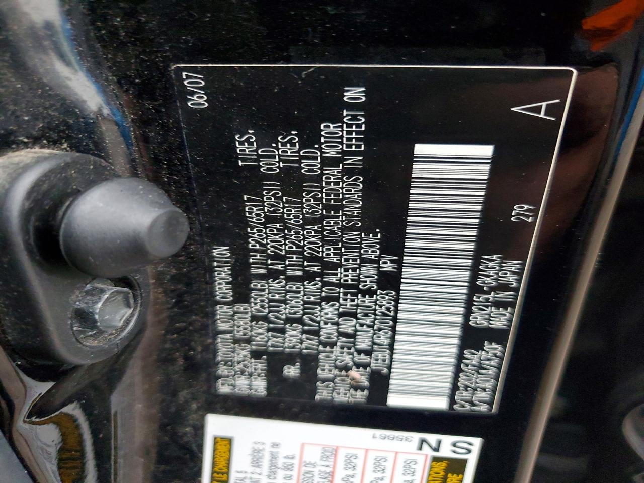 2007 TOYOTA 4RUNNER SR5 photo 12