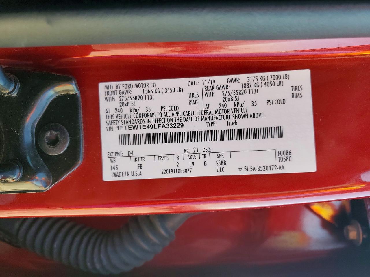 2020 FORD F150 SUPERCREW photo 12