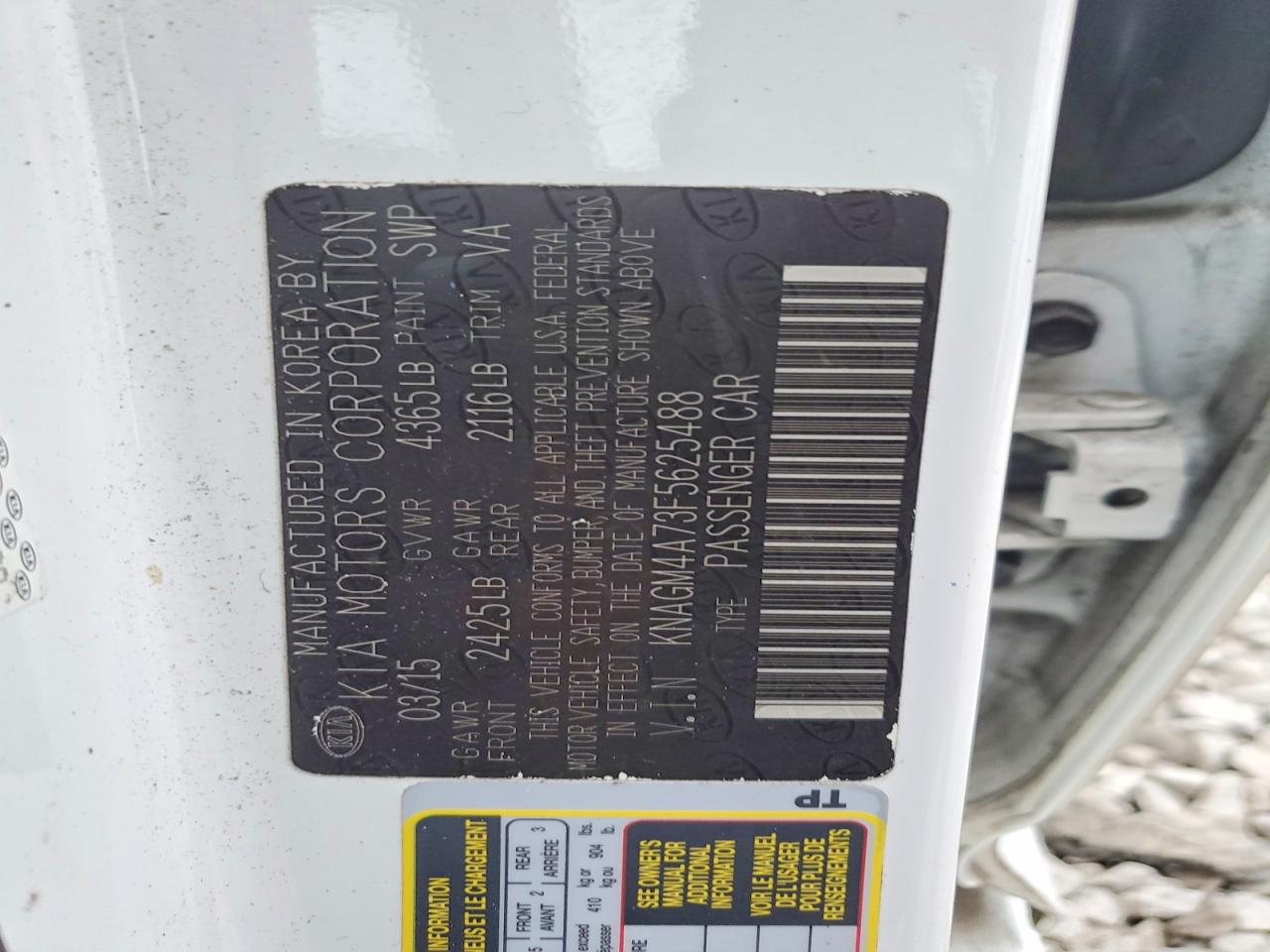 2015 KIA OPTIMA LX photo 12