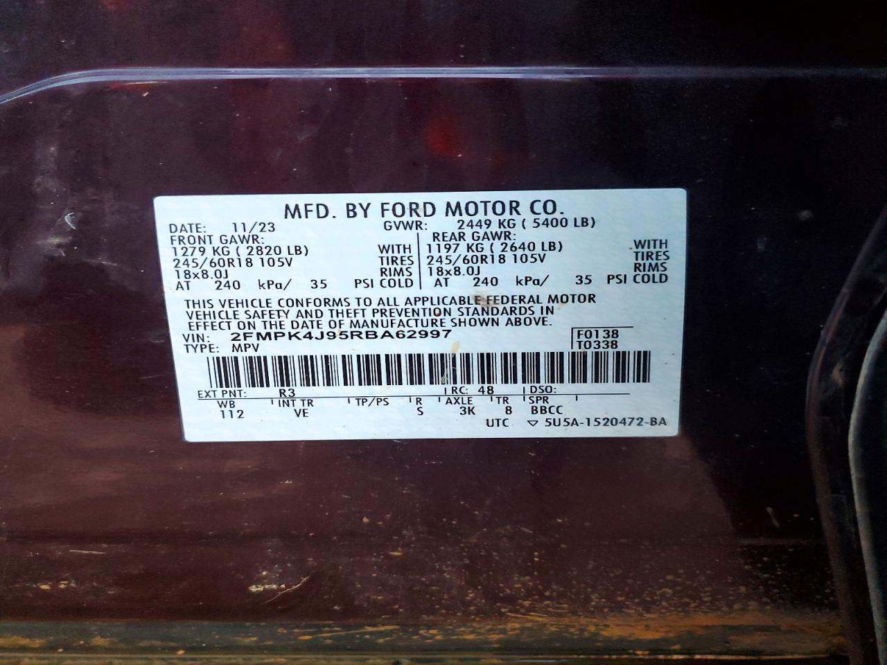 2024 FORD EDGE SEL photo 13