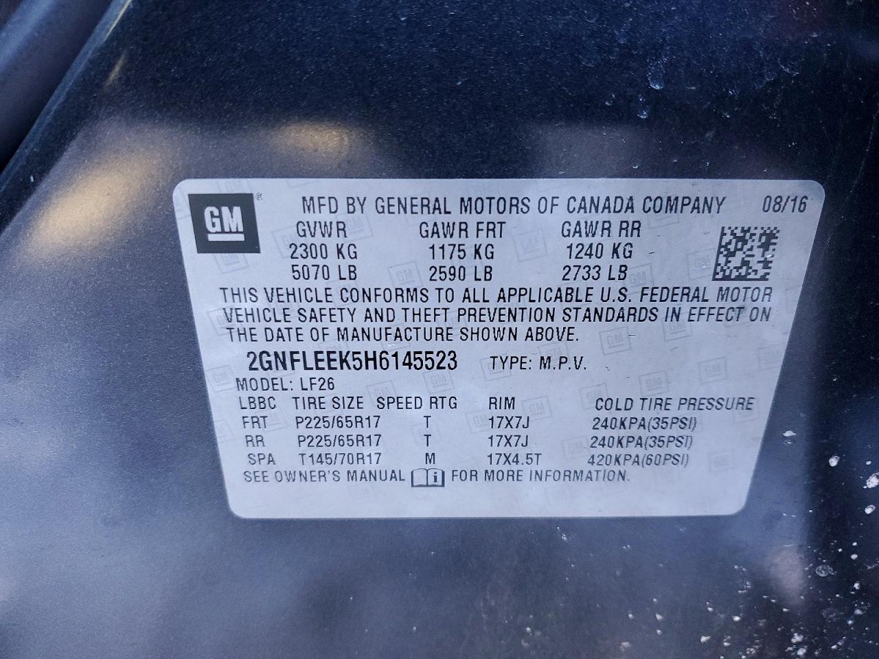 2017 CHEVROLET EQUINOX LS photo 13