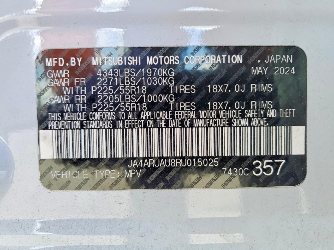 2024 MITSUBISHI OUTLANDER SPORT S/SE photo 13