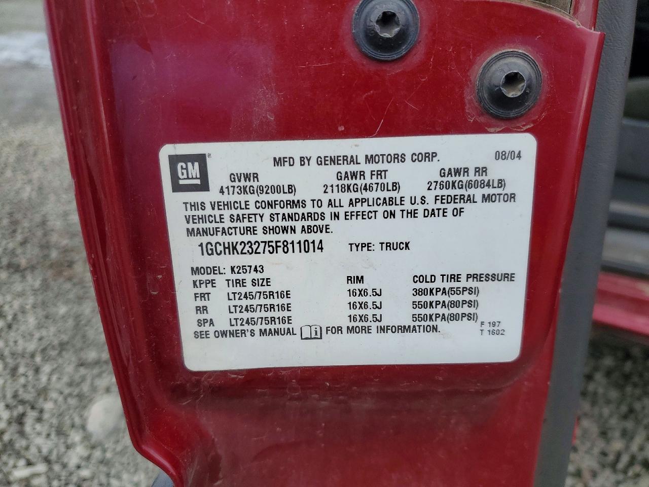 2005 CHEVROLET SILVERADO K2500 HEAVY DUTY photo 12