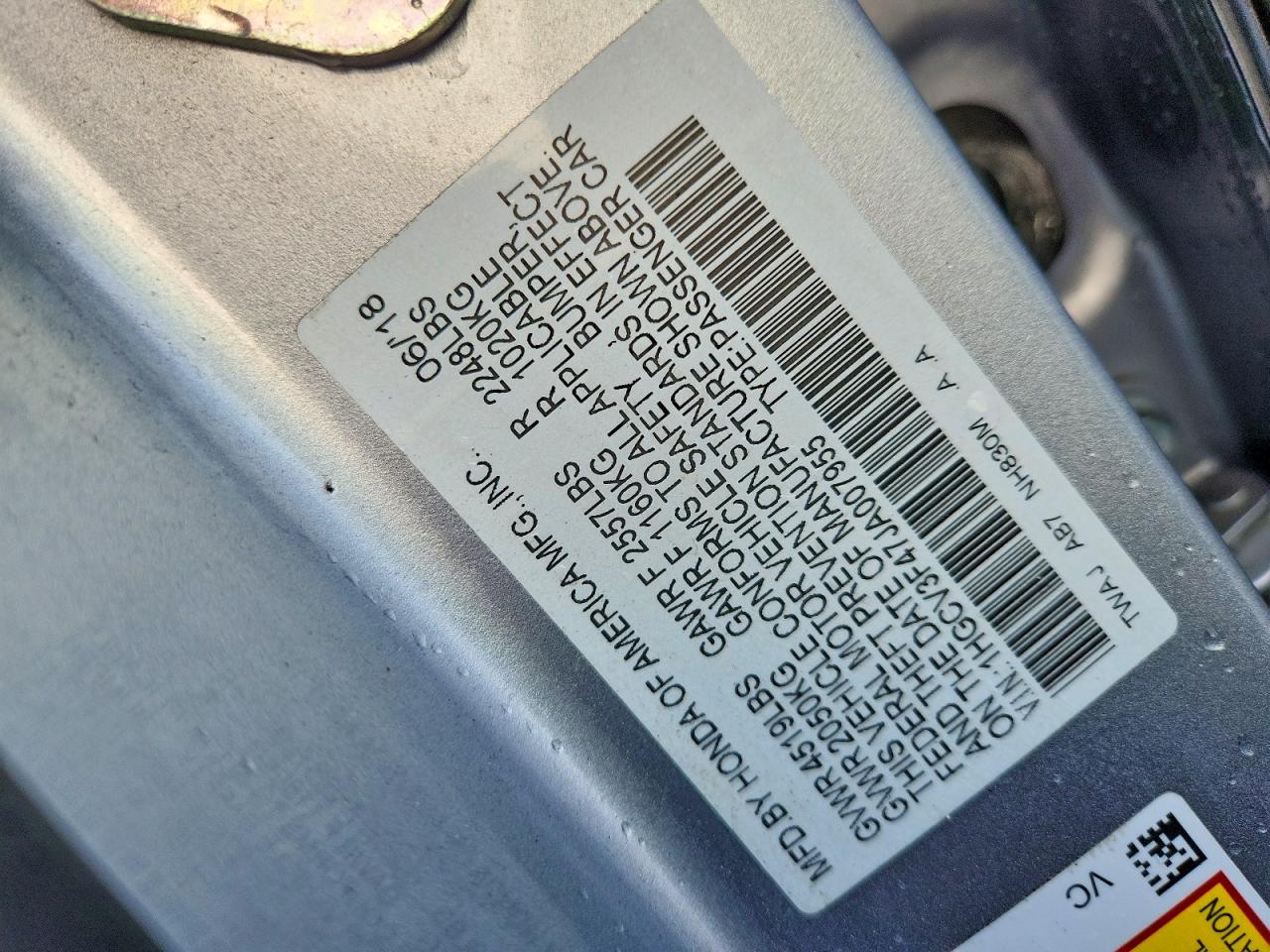 2018 HONDA ACCORD HYBRID EX photo 12