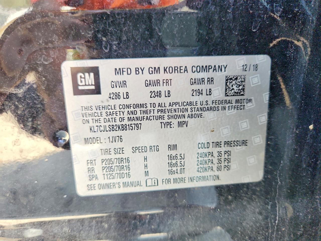 2019 CHEVROLET TRAX 1LT photo 14