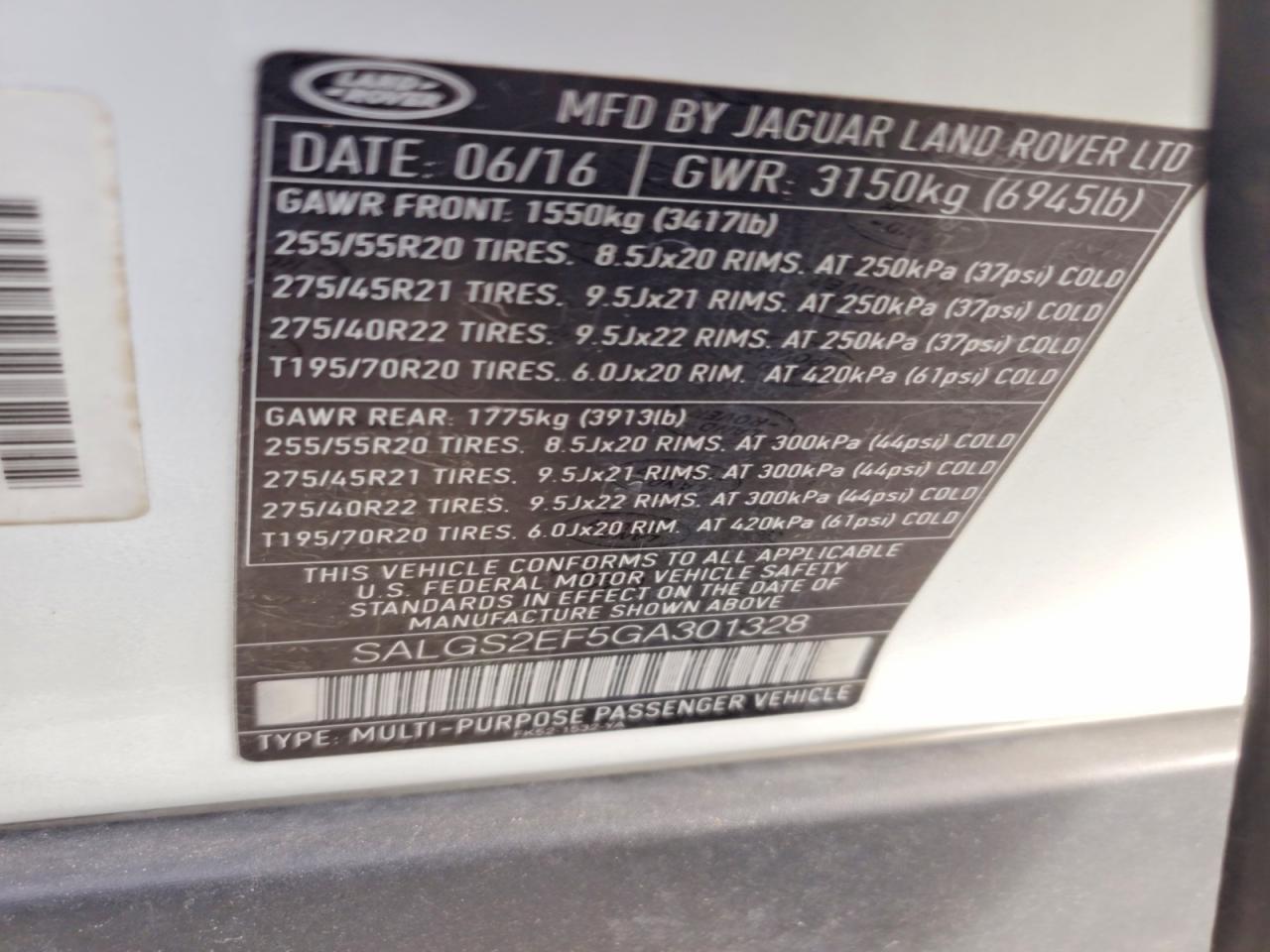 2016 LAND ROVER RANGE ROVER SUPERCHARGED photo 13