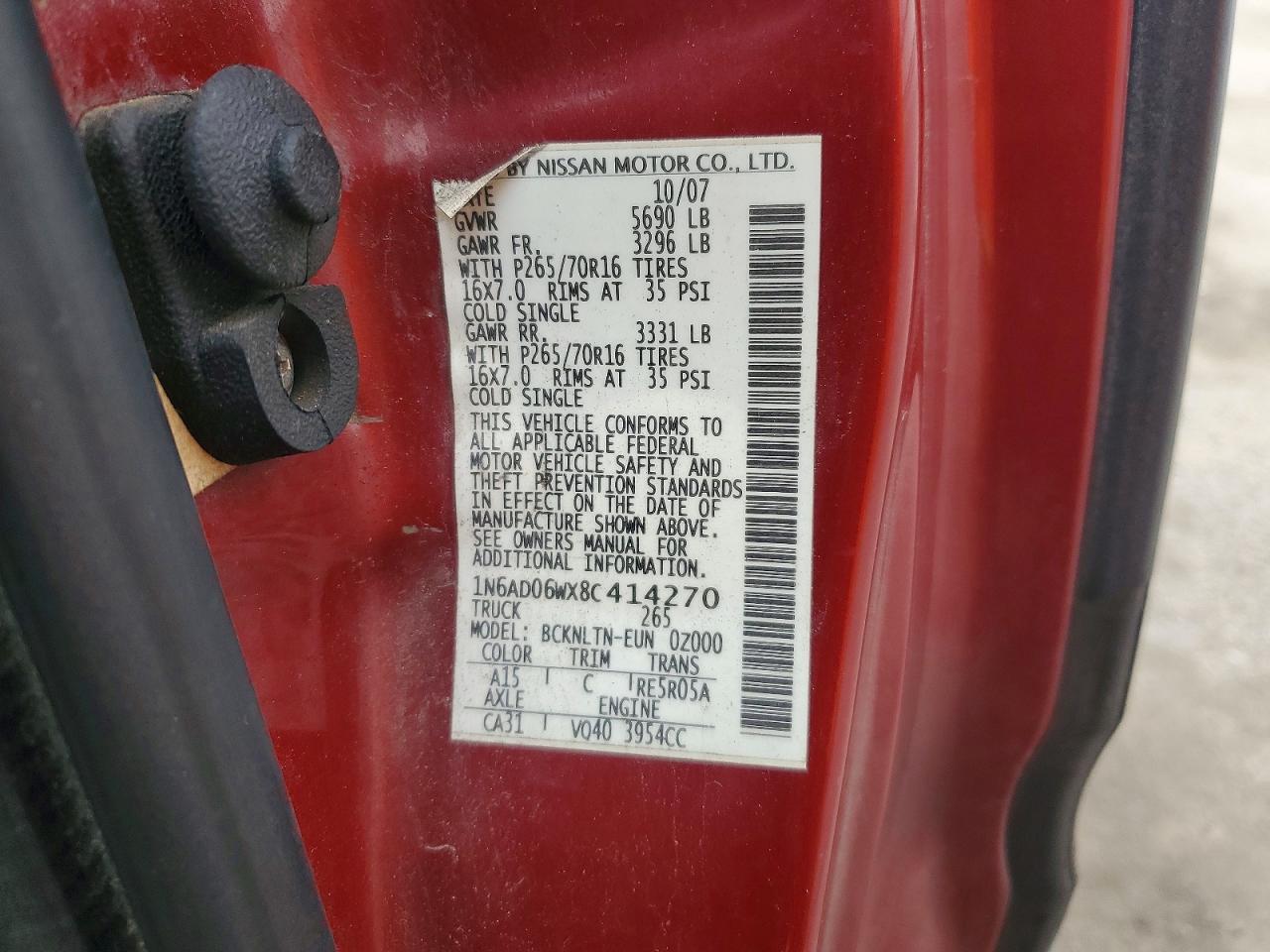 2008 NISSAN FRONTIER KING CAB LE photo 12