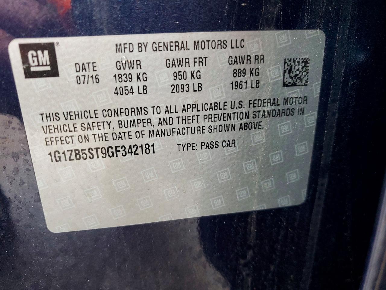 2016 CHEVROLET MALIBU LS photo 12