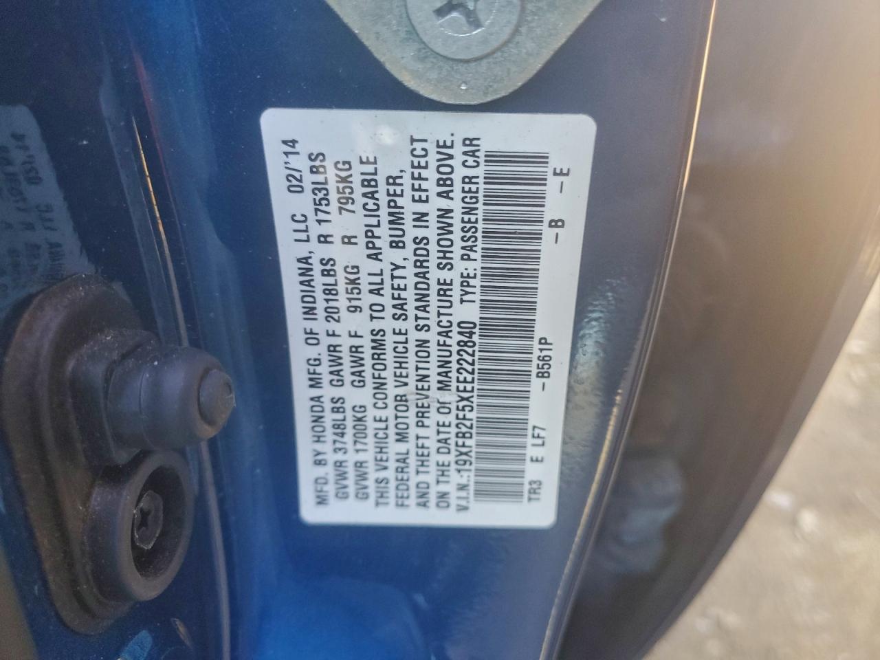 2014 HONDA CIVIC LX photo 12