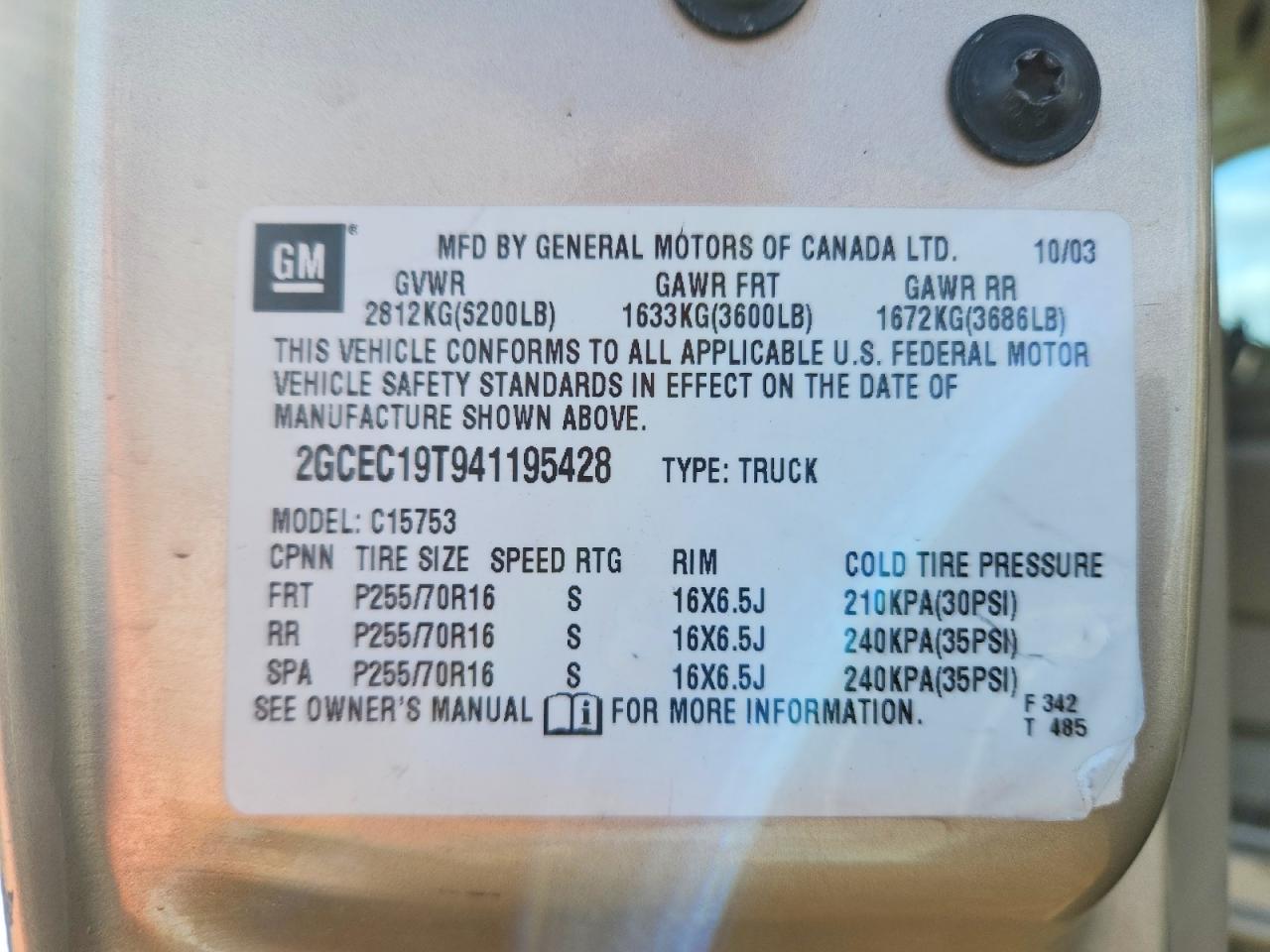2004 CHEVROLET SILVERADO C1500 photo 12