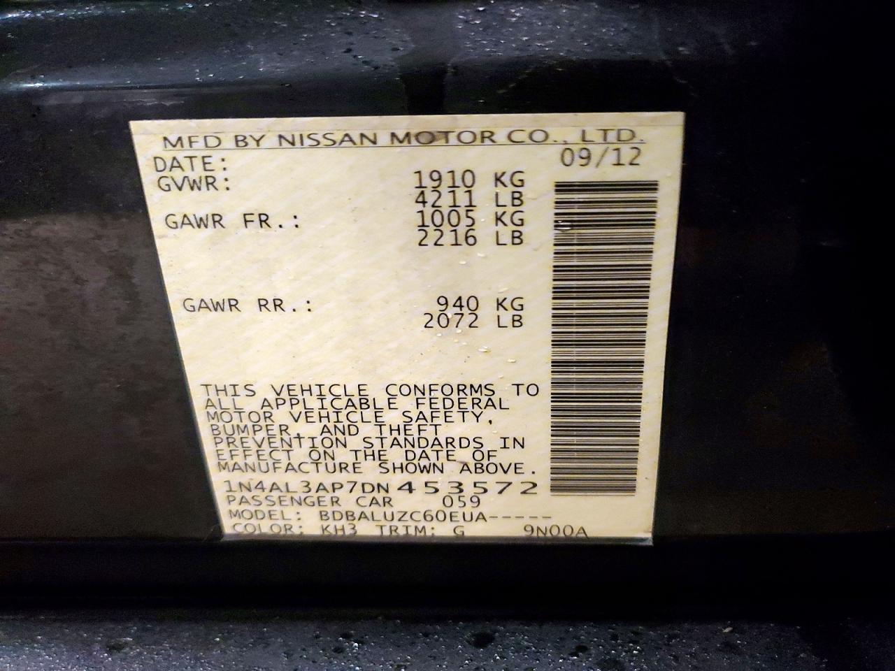2013 NISSAN ALTIMA 2.5 photo 12