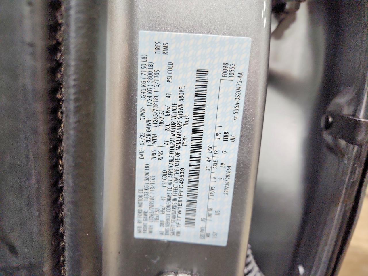 2023 FORD F150 SUPERCREW photo 12